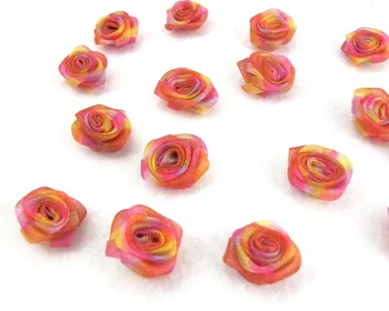 100 Gabali Šifona Rožu Ziedu Pumpuri|Ombre Krāsu Un Ziedu Aplikācijas|Auduma Ziedu|Baby Doll|Laivas Priekšgala|Piederumi